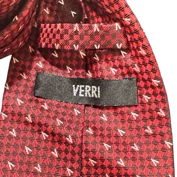 Verri (Italy) Silk Tie. Red. - Picture 5 of 7